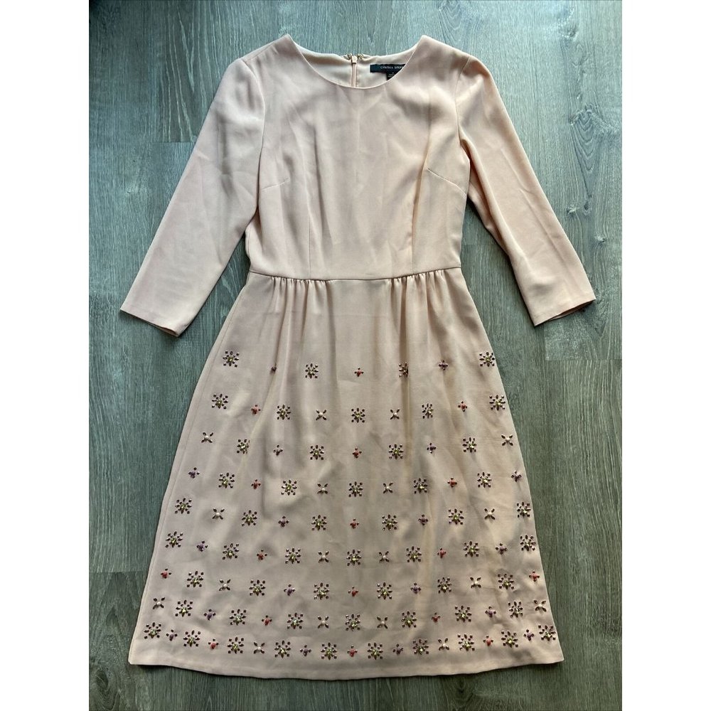 Cynthia Steffe dress peach with beads and studs 4